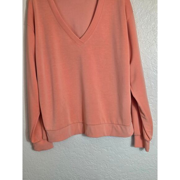 Athleta Willow V-Neck Sweatshirt Women's Large Long‎ Sleeve Pullover Soft Cozy - Picture 2 of 8
